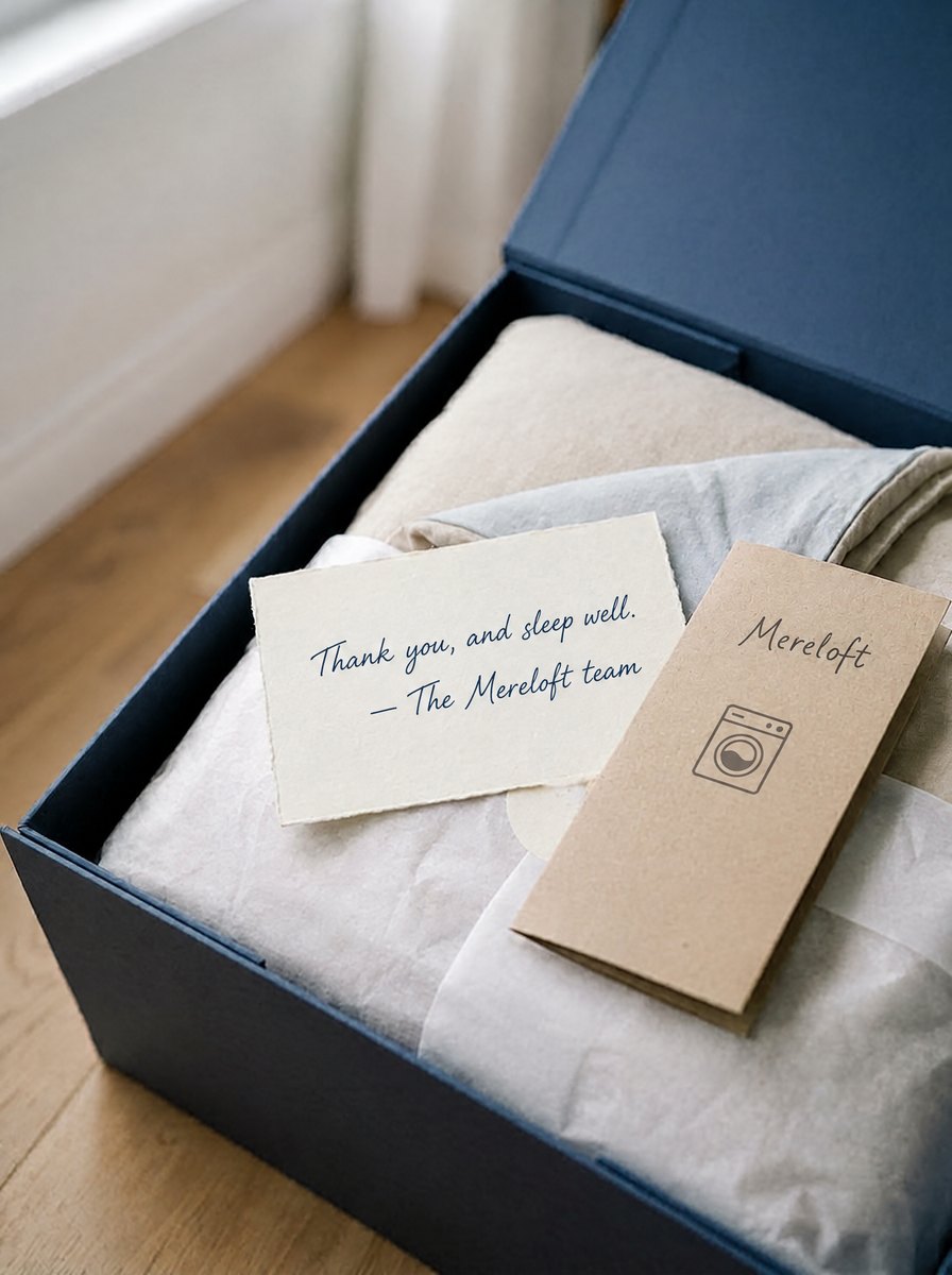 Thank-you card and care guide